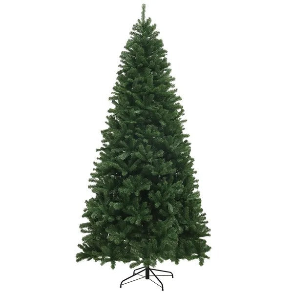 9ft Artificial Christmas Trees With 2132 Branch Tips, Auto Open And Steel Base, Green