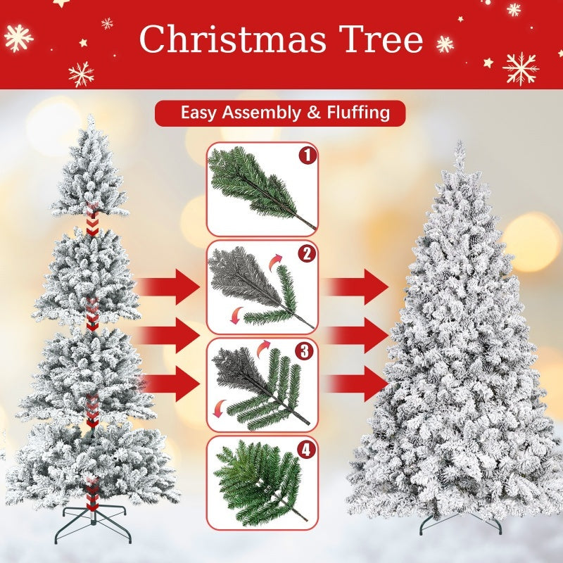 Artificial Christmas Tree, Sizes; 4ft/5ft/6ft/7ft, with PVC Tips and Warm-White Lights, Ideal for Home, Office Decoration