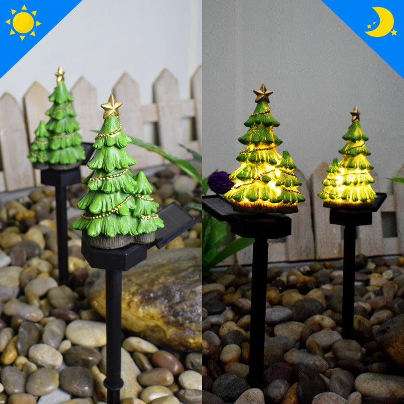 Solar Christmas Tree Ground Plugged Light Lawn Lamp Outdoor Festival Garden Courtyard Decoration