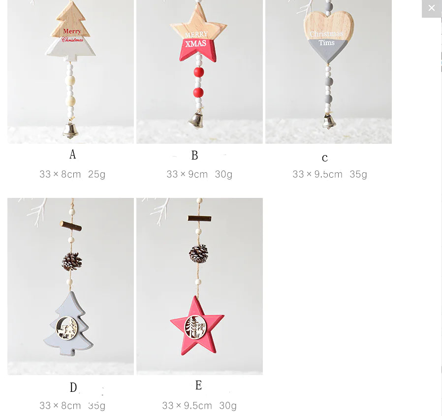 Christmas Tree, Reindeer, Pinecone Hanging Ornaments