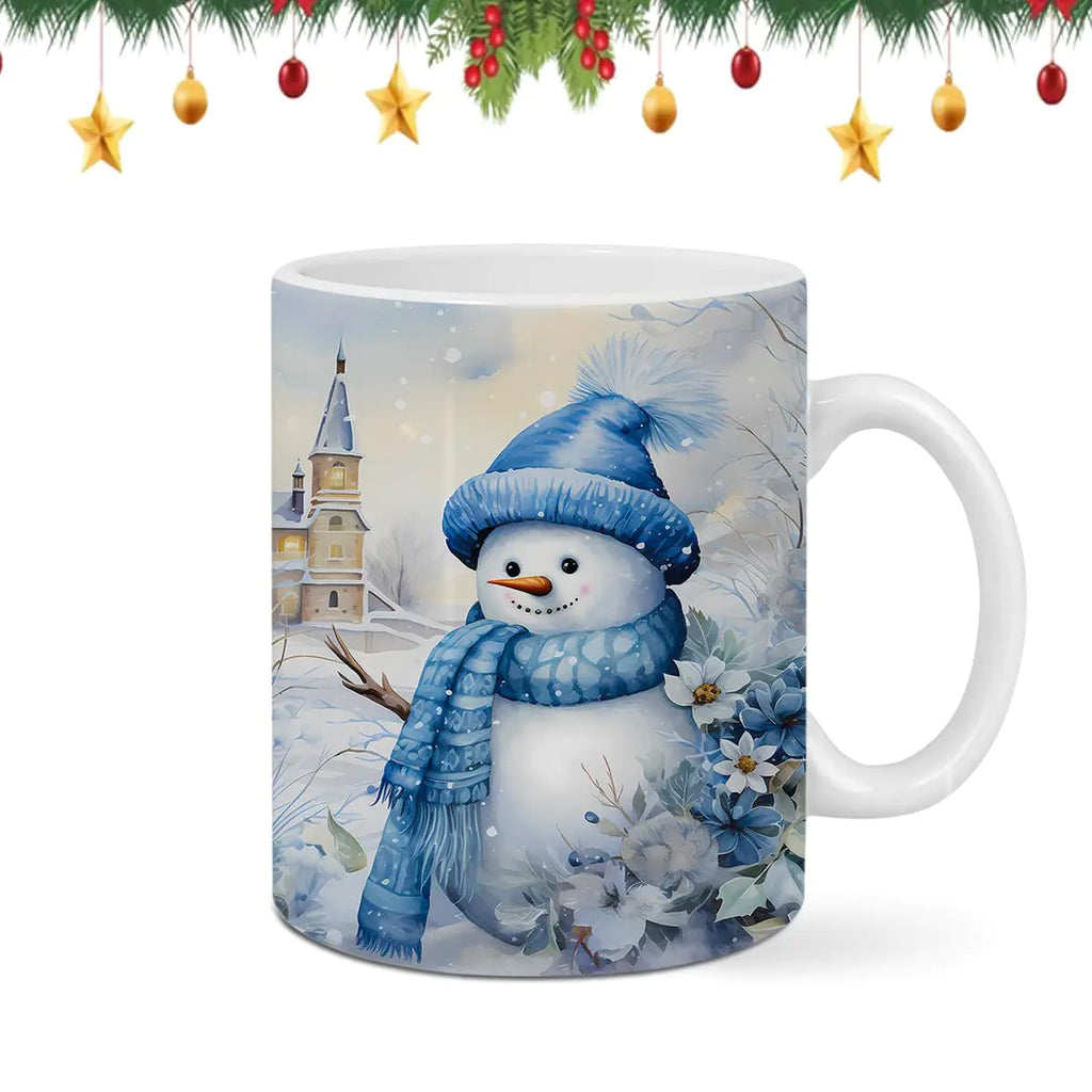 Pfkfo Christmas Coffee Mugs 11 Oz Ceramic Snow Man Christmas Cups with HandleWinter Holiday Coffee Mug Merry Christmas Mugs Set for Adults Women Men Christmas Cups Gifts for Women